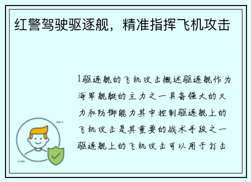 红警驾驶驱逐舰，精准指挥飞机攻击